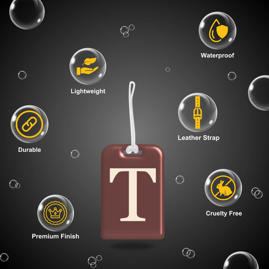 QR tag for bag with initial T