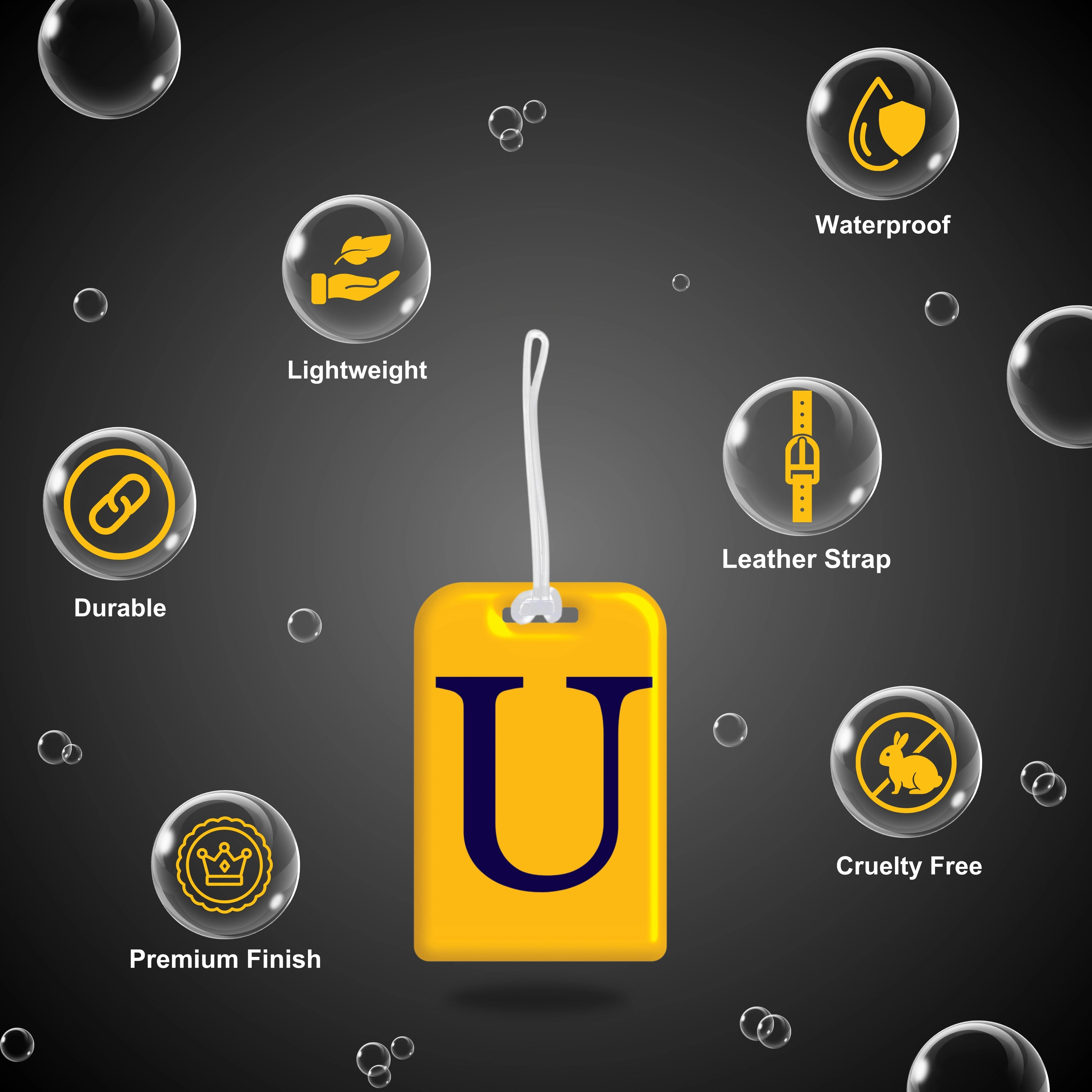 QR tag for bag with initial U