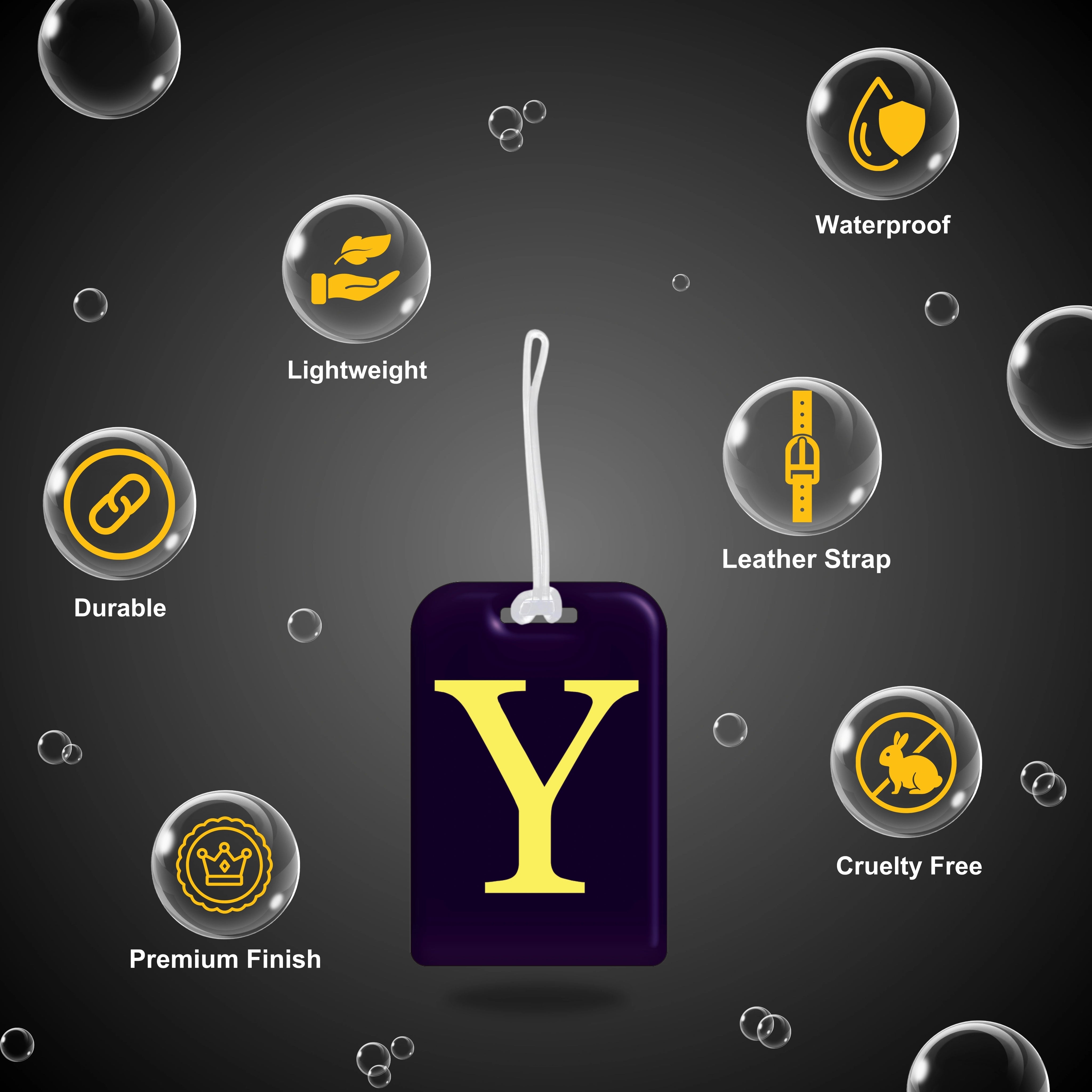 QR tag for bag with initial Y