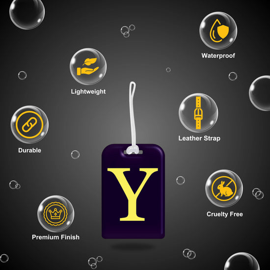 QR tag for bag with initial Y