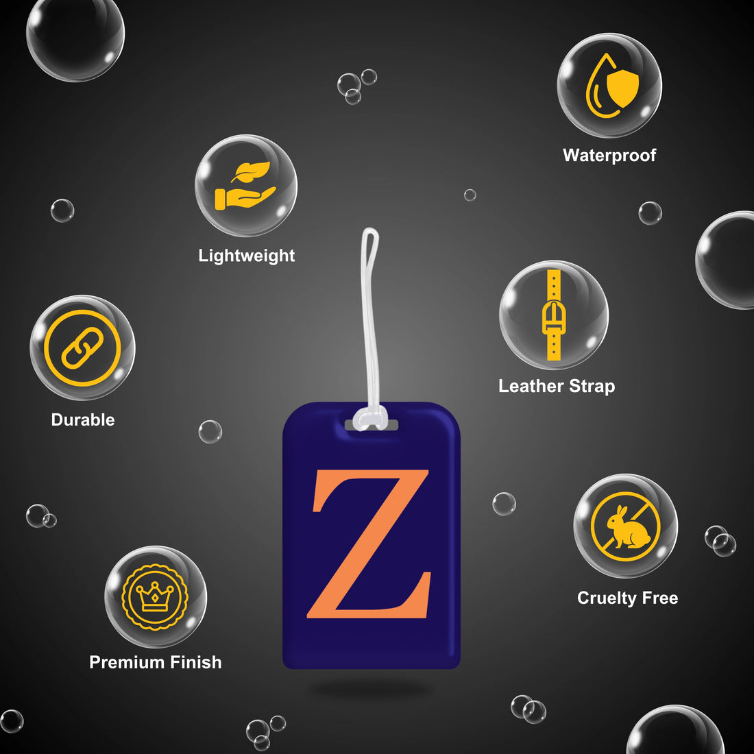 QR tag for bag with initial Z