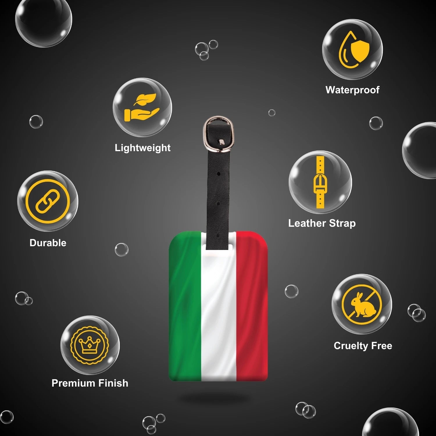 Italy QR Bag Tag by tag8 for travel security