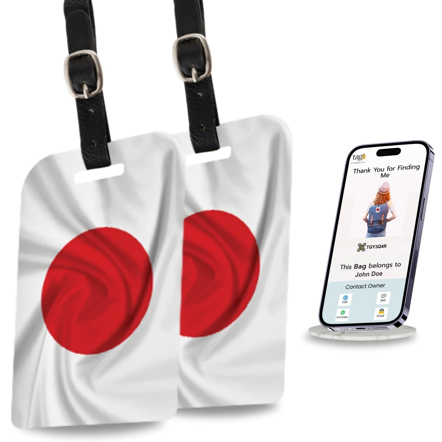Japan QR Bag Tag by tag8 for luggage tracking 