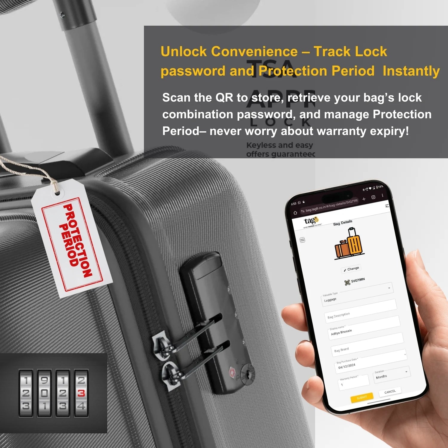 Kenya QR Bag Tag by tag8 with secure QR code
