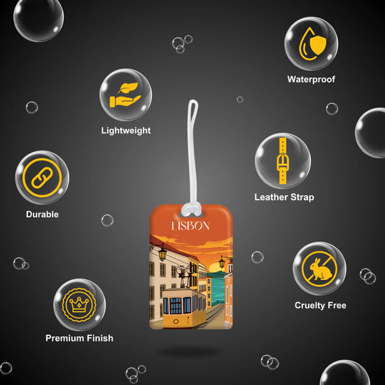 Lisbon QR Bag Tag by tag8 with QR code for tracking