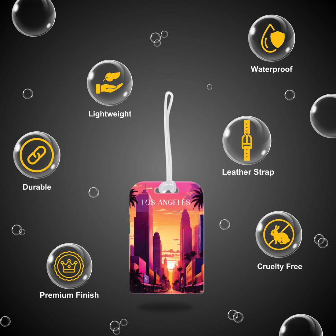 Los Angeles QR Bag Tag by tag8 for travel tracking