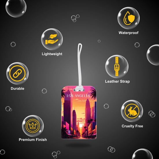 Los Angeles QR Bag Tag by tag8 for travel tracking