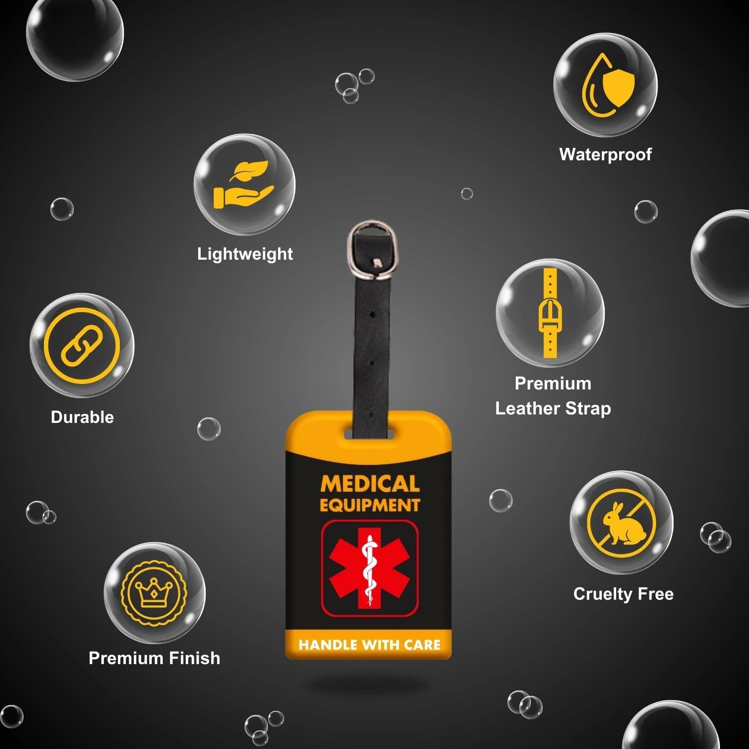 Medical Equipment QR Bag Tag by tag8 for luggage tracking