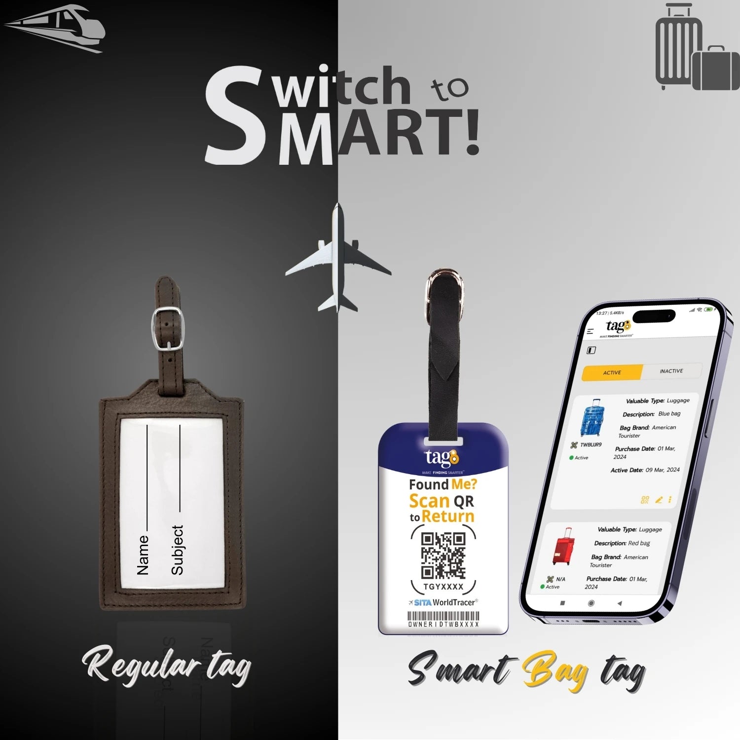 New Zealand QR Bag Tag by tag8 for secure luggage tracking