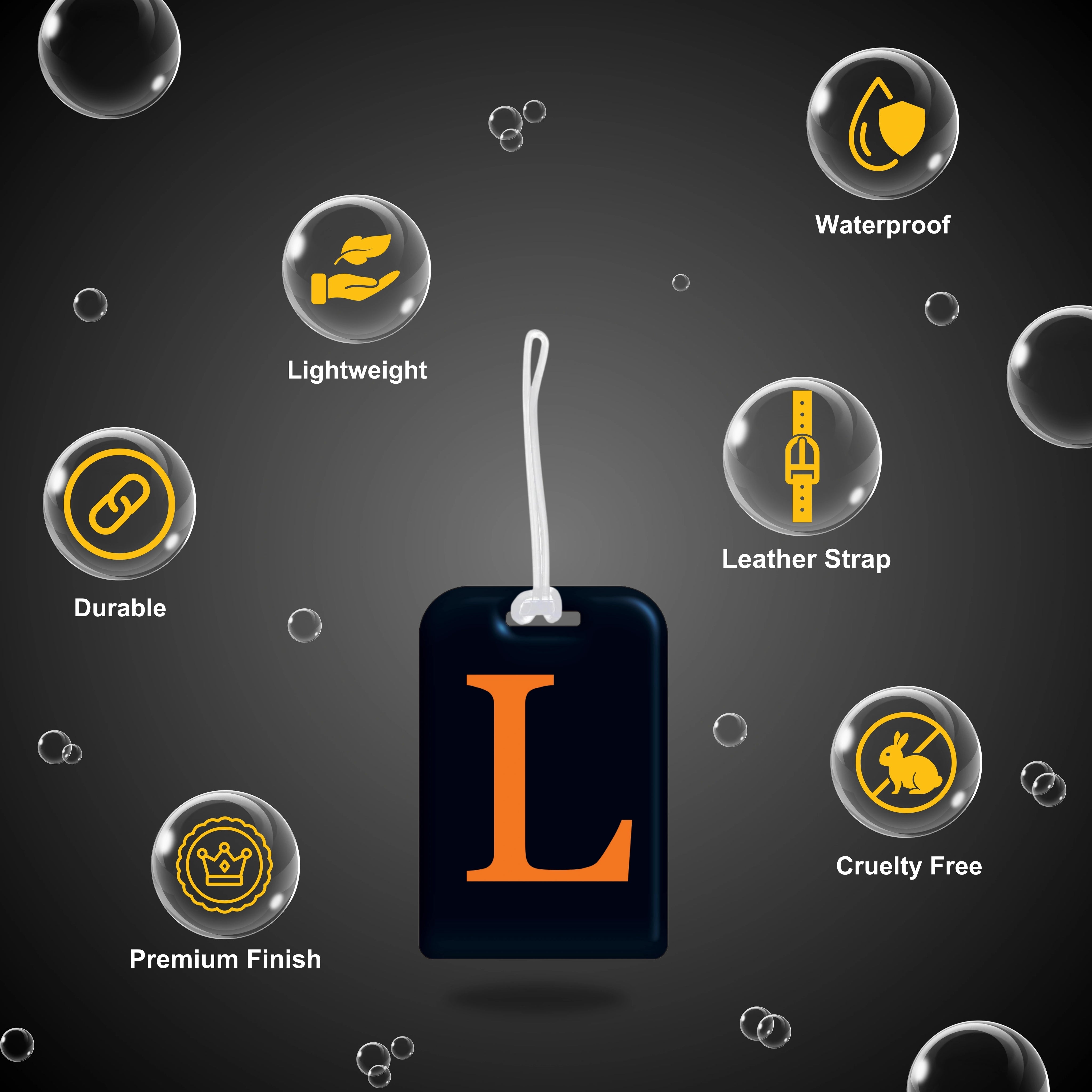 QR tag for bag with initial L