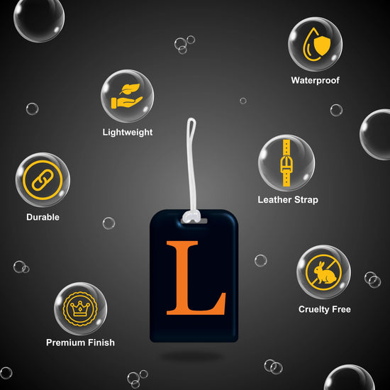 QR tag for bag with initial L