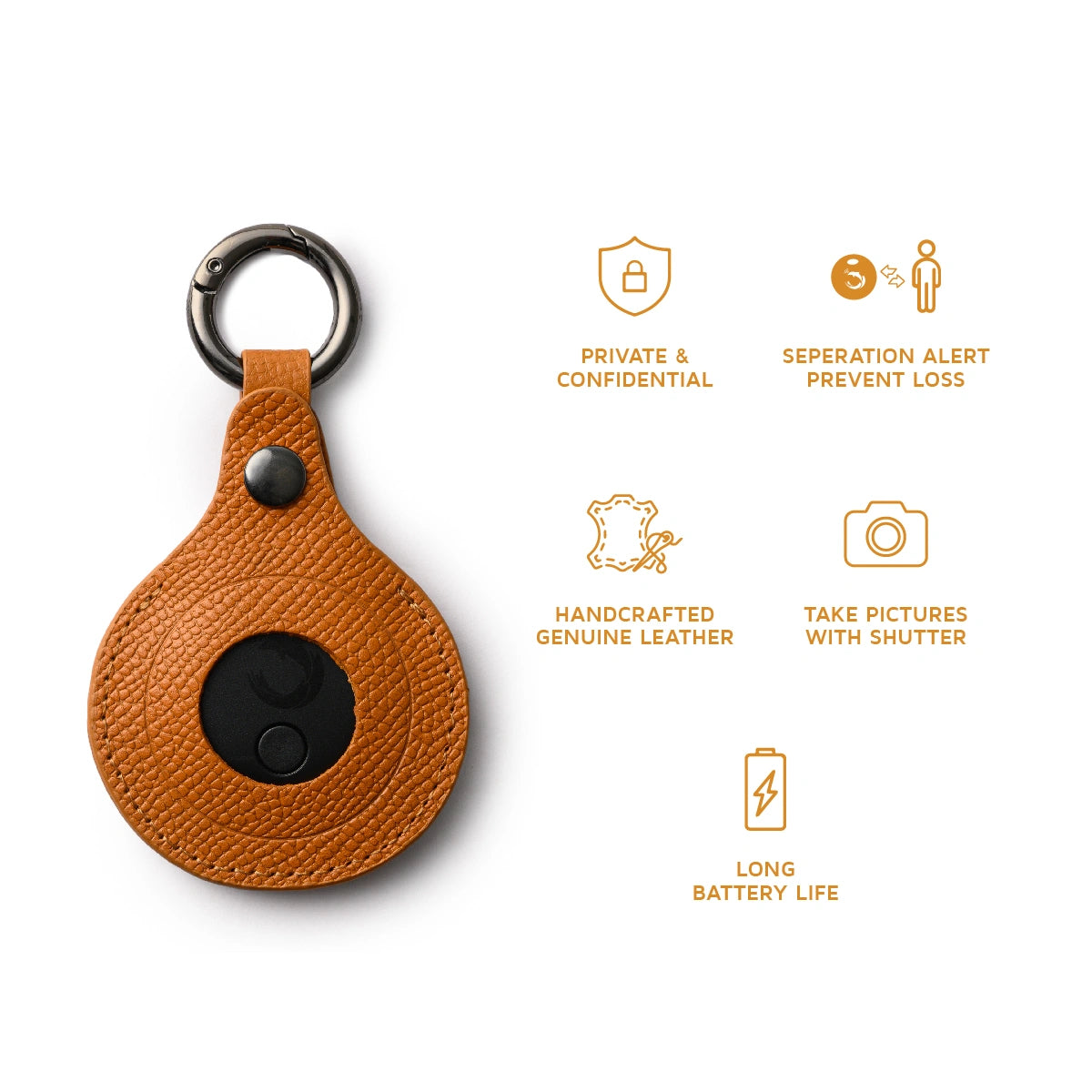 Orbit Smart Key Ring Tan with Dolphin Pro tracker to find lost keys quickly