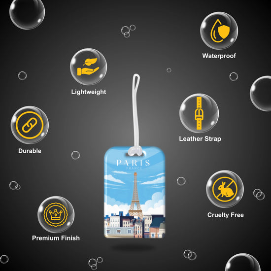 Paris QR Bag Tag by tag8 with smart tracking