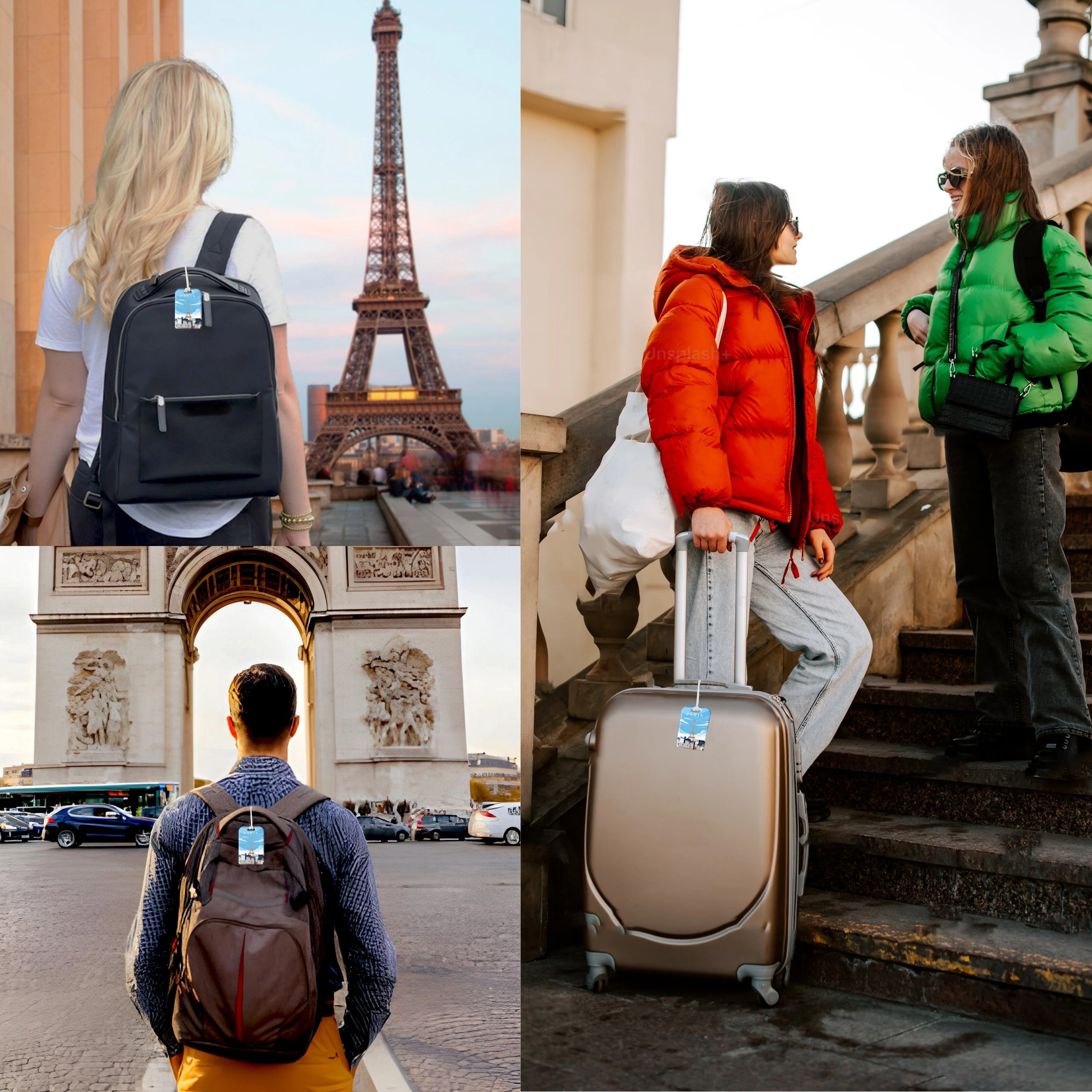 Paris QR Bag Tag by tag8 with smart tracking