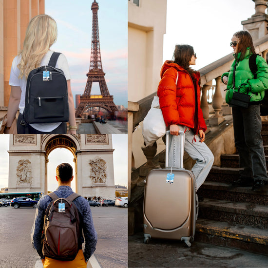 Paris QR Bag Tag by tag8 with smart tracking