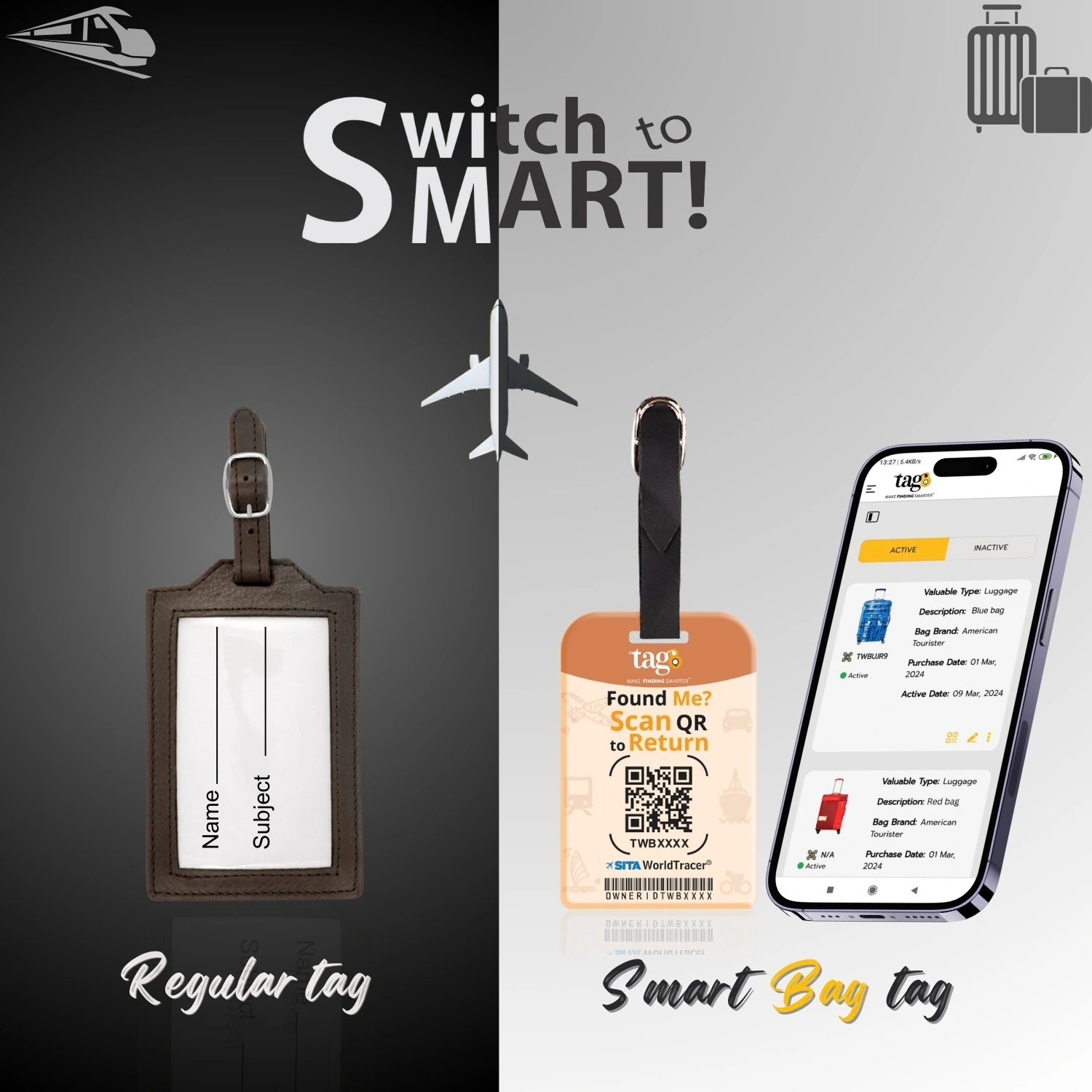 Ram Mandir Ayodhya Luggage QR Tag in brown for quick identification