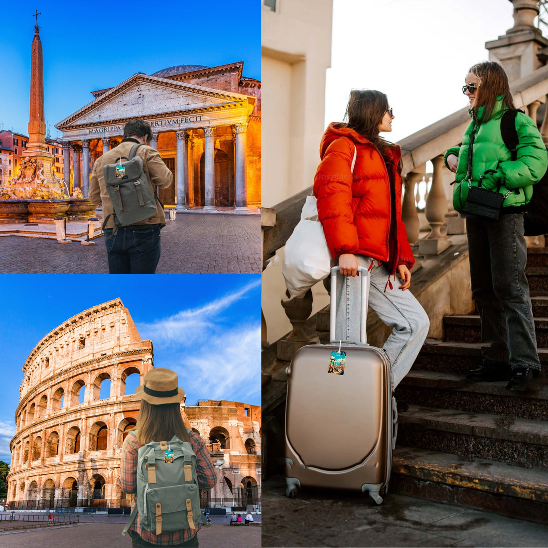 Rome QR Bag Tag by tag8 with secure QR code