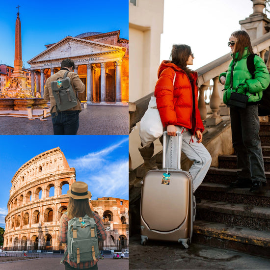 Rome QR Bag Tag by tag8 with secure QR code