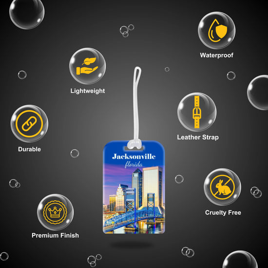 tag8 Jacksonville FL  Bag Tag with elegant design and smart QR code for hassle-free identification and lost & found assistance
