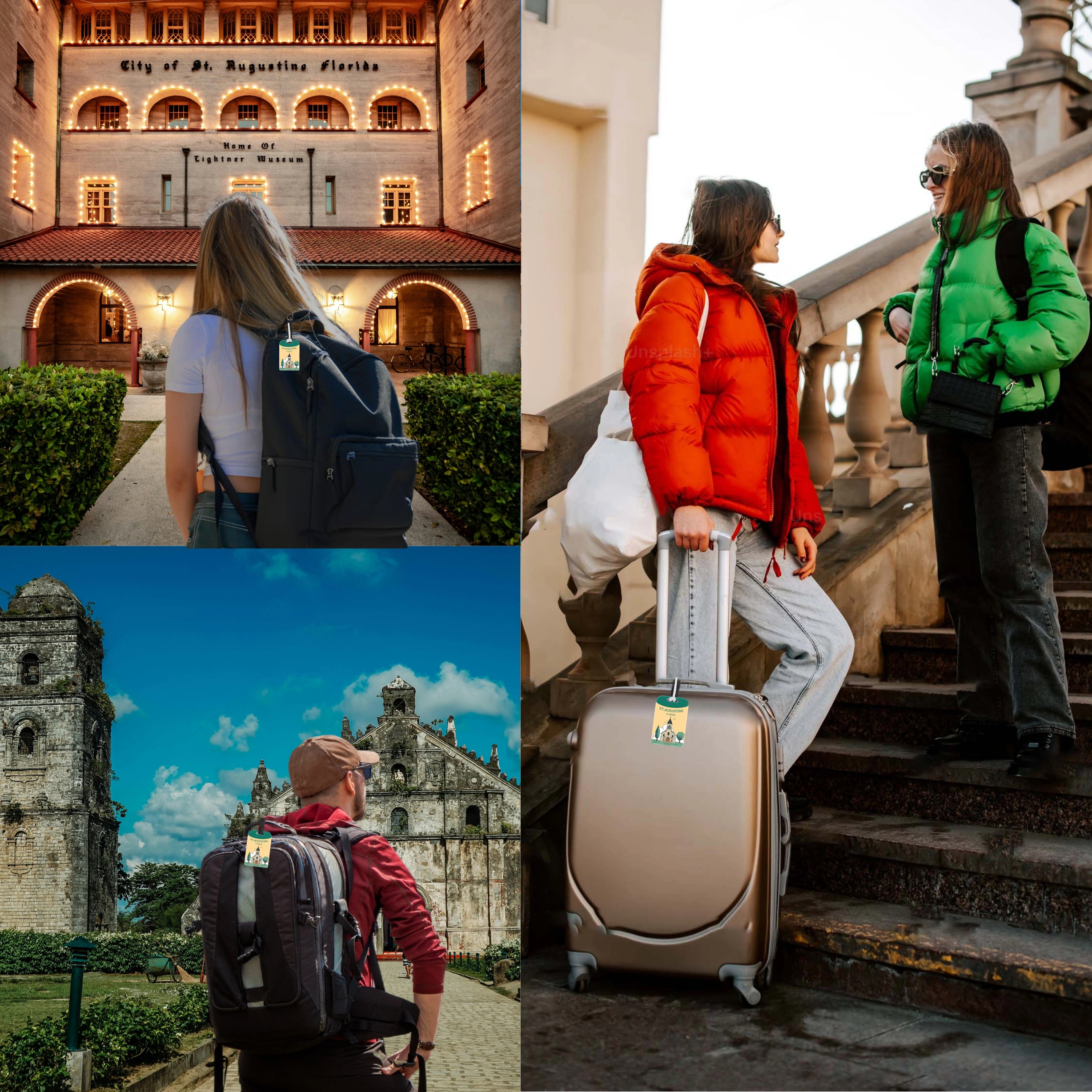 tag8 ST. Augustine FL Bag Tag with elegant design and smart QR code for hassle-free identification and lost & found assistance