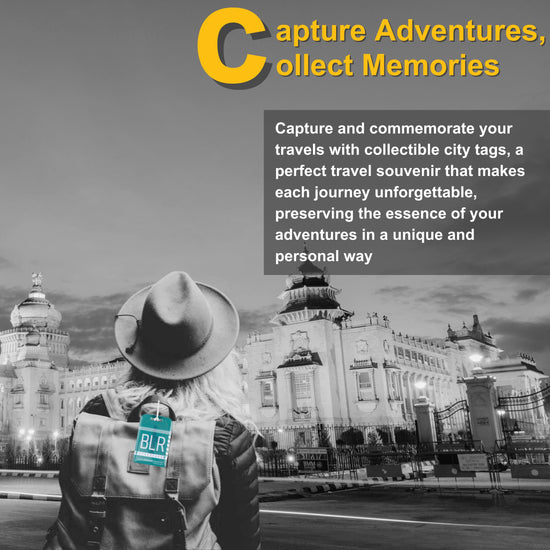 Bengaluru BLR city-themed smart bag security tag with QR code by tag8