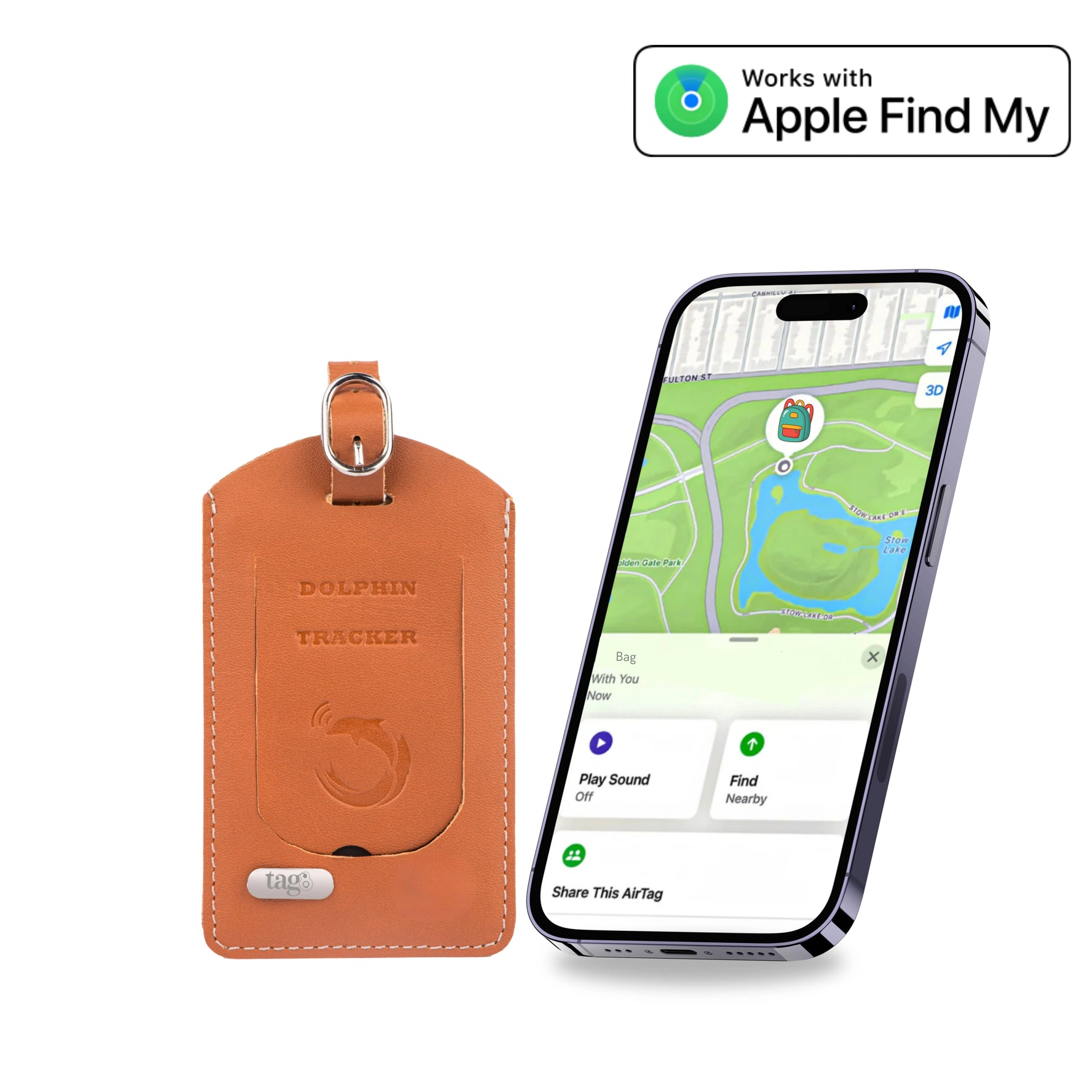 Dolphin Smart Bag Tracker for iOS with Bluetooth tracking, separation alerts, and precise last-seen location by tag8