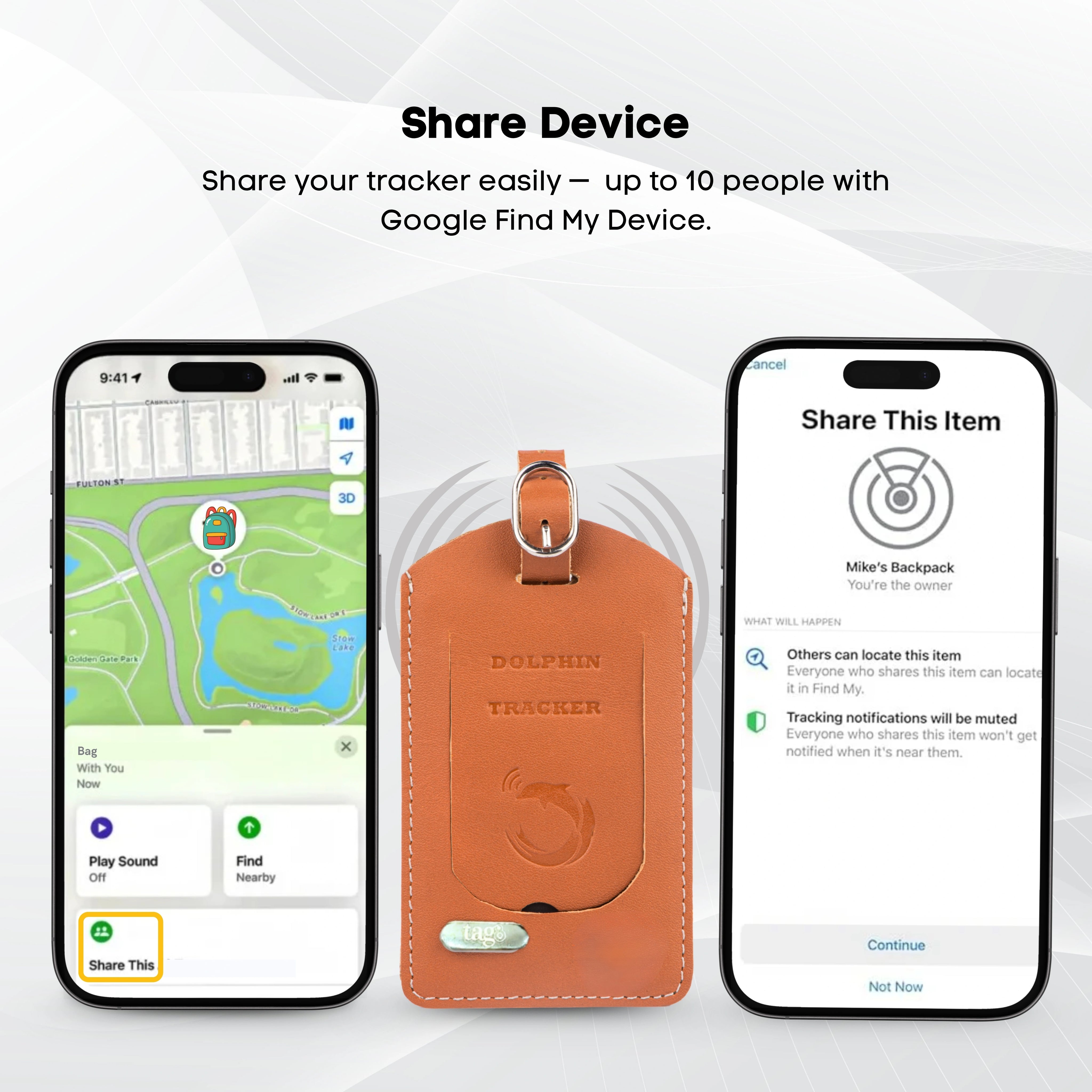 Dolphin Smart Bag Tracker for iOS with Bluetooth tracking, separation alerts, and precise last-seen location by tag8