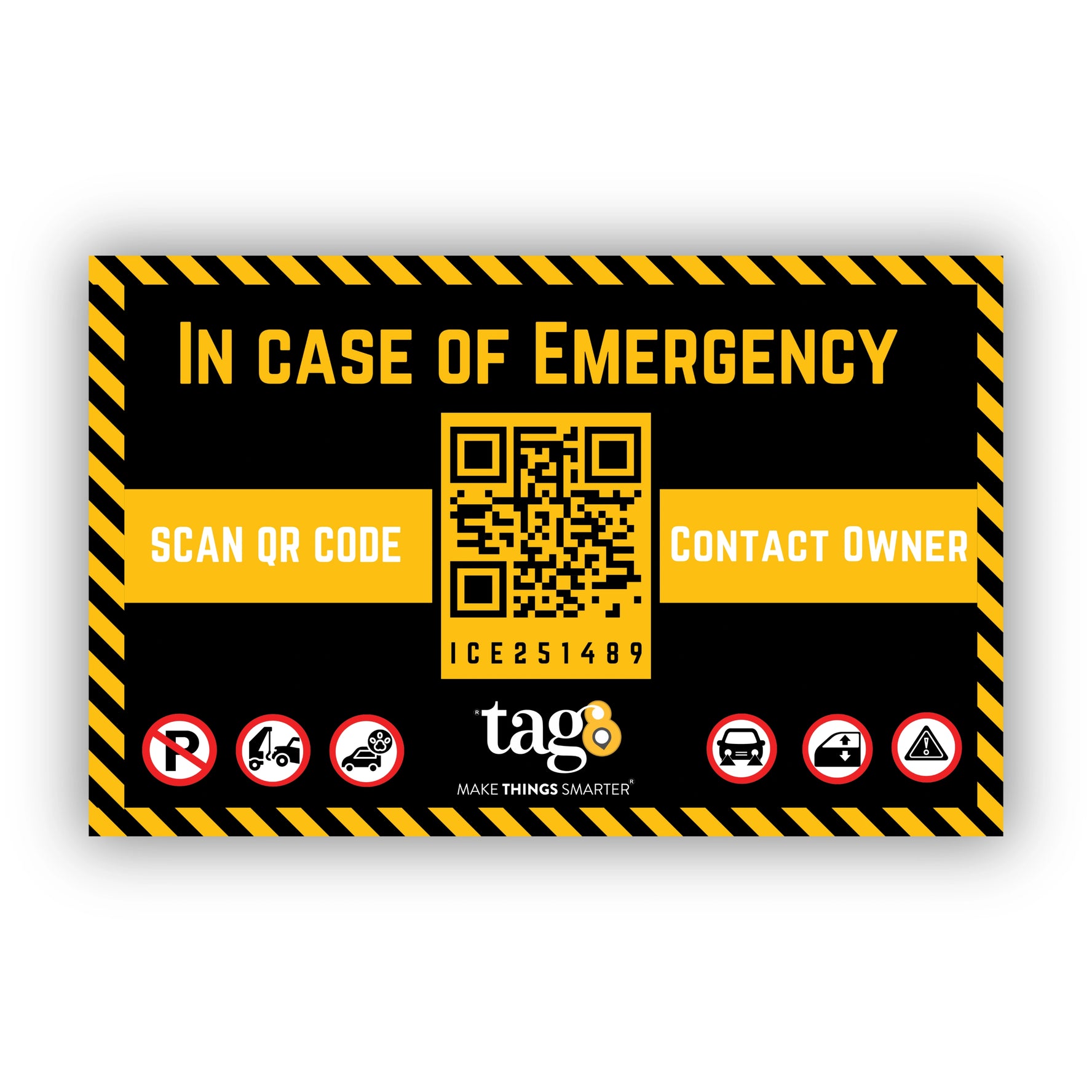 tag8 Genie Vehicle Emergency Tag with Auto Link for instant roadside assistance and emergency support