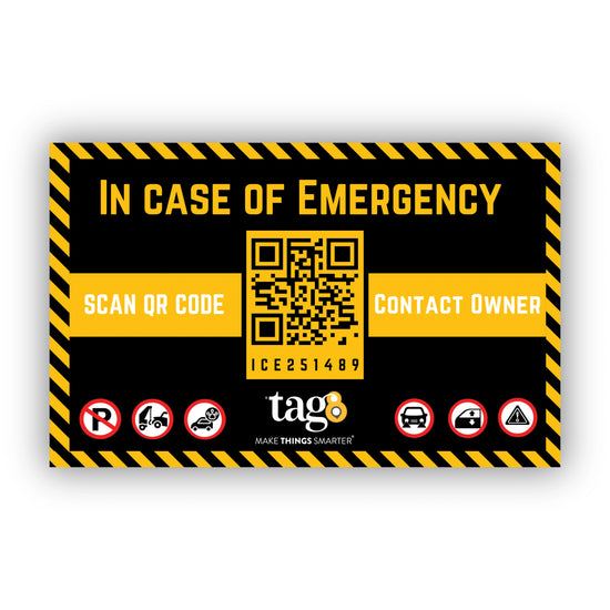 tag8 Genie Vehicle Emergency Tag with Auto Link for instant roadside assistance and emergency support