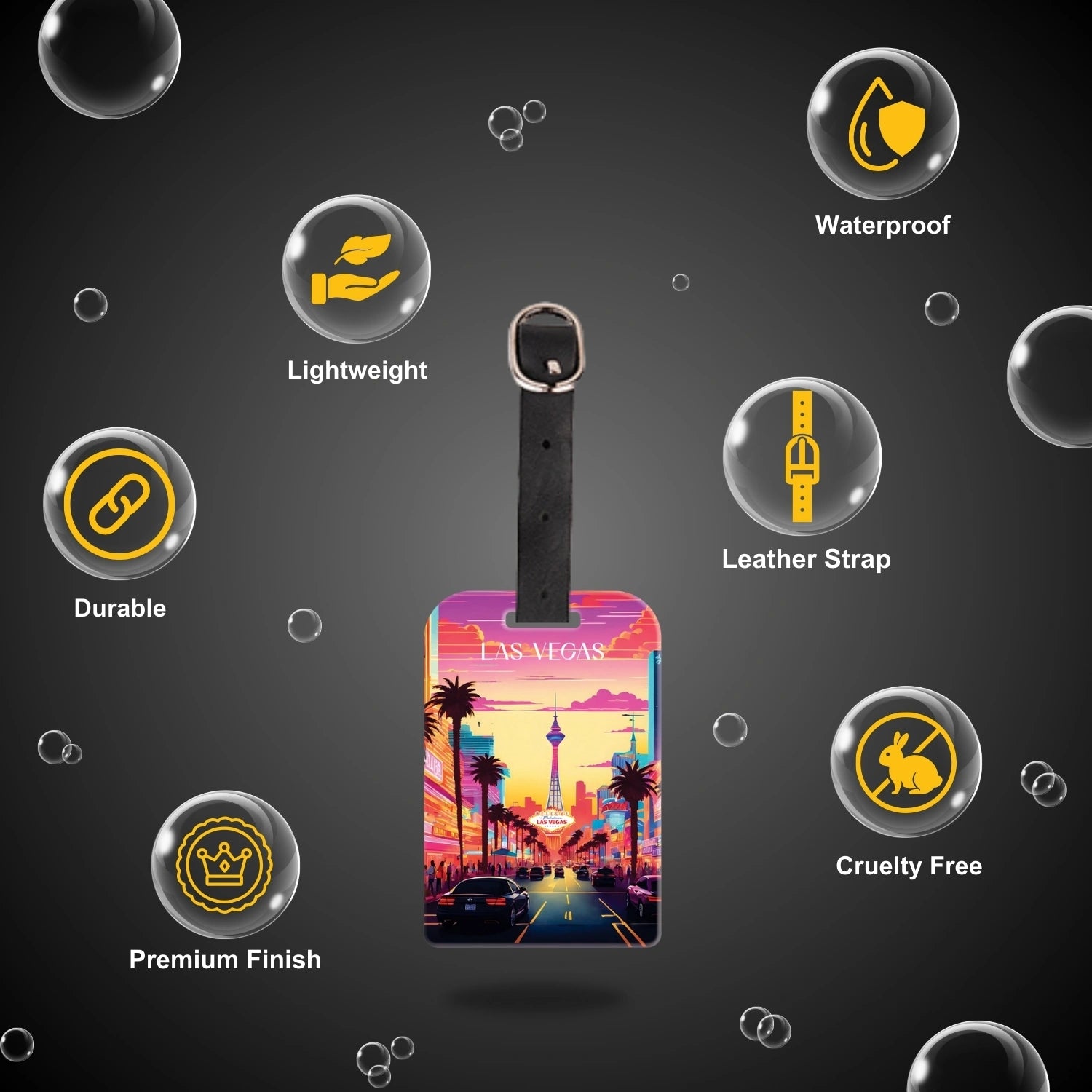 tag8 Las Vegas Bag Tag featuring a bold design with smart QR code for quick identification and secure lost & found support