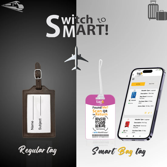 tag8 Las Vegas Bag Tag featuring a bold design with smart QR code for quick identification and secure lost & found support