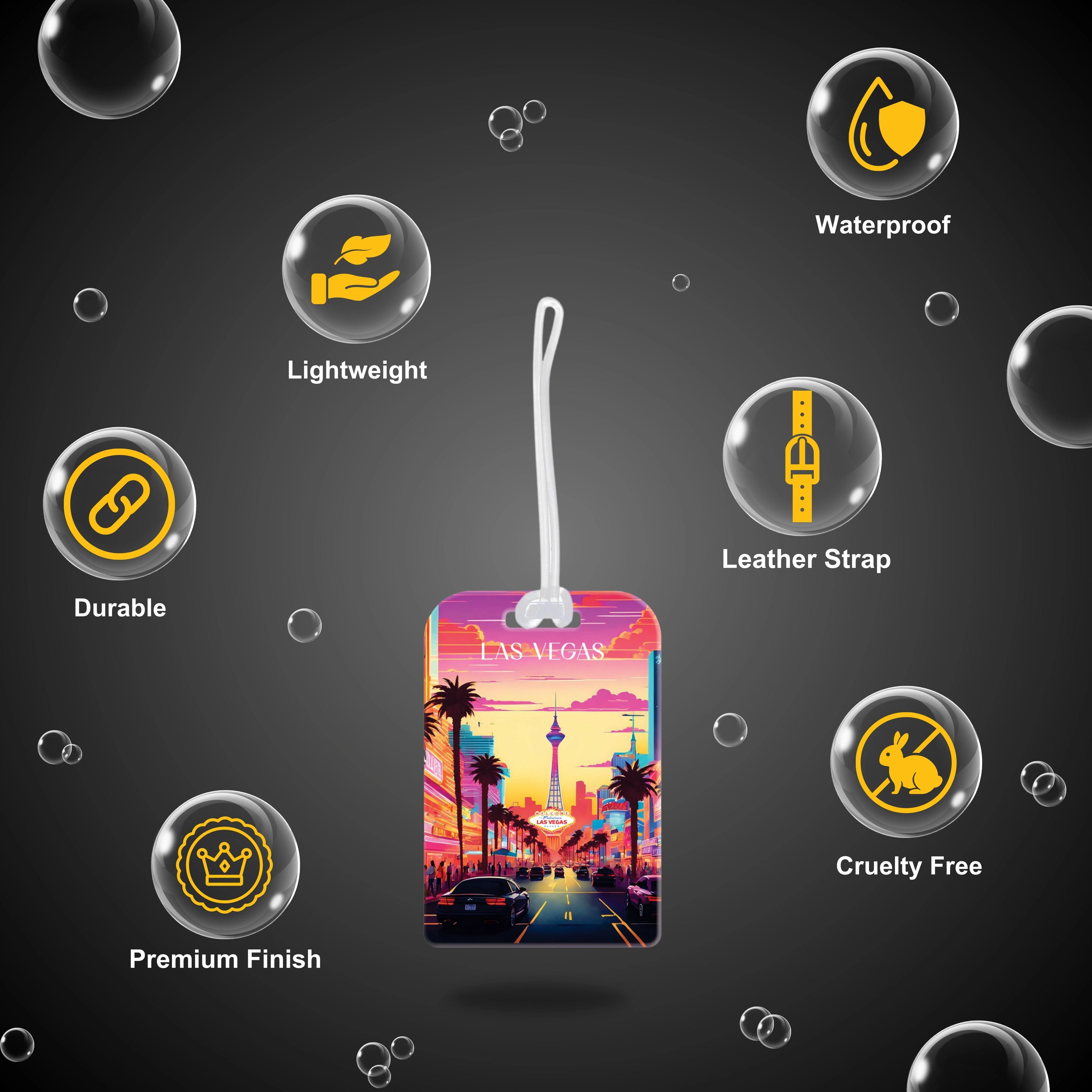 tag8 Las Vegas Bag Tag featuring a bold design with smart QR code for quick identification and secure lost & found support