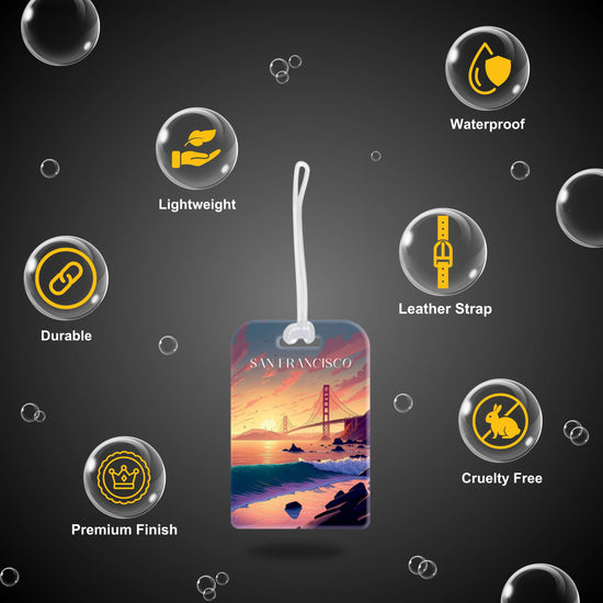 San Francisco QR Bag Tag by tag8 with smart tracking