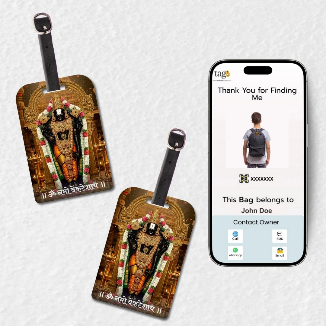 Shree Vyankatesh smart bag tag with QR code by tag8