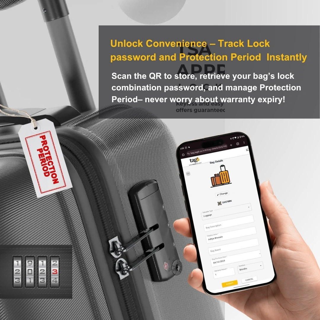 Shri Swami Samarth smart bag tag with QR code by tag8