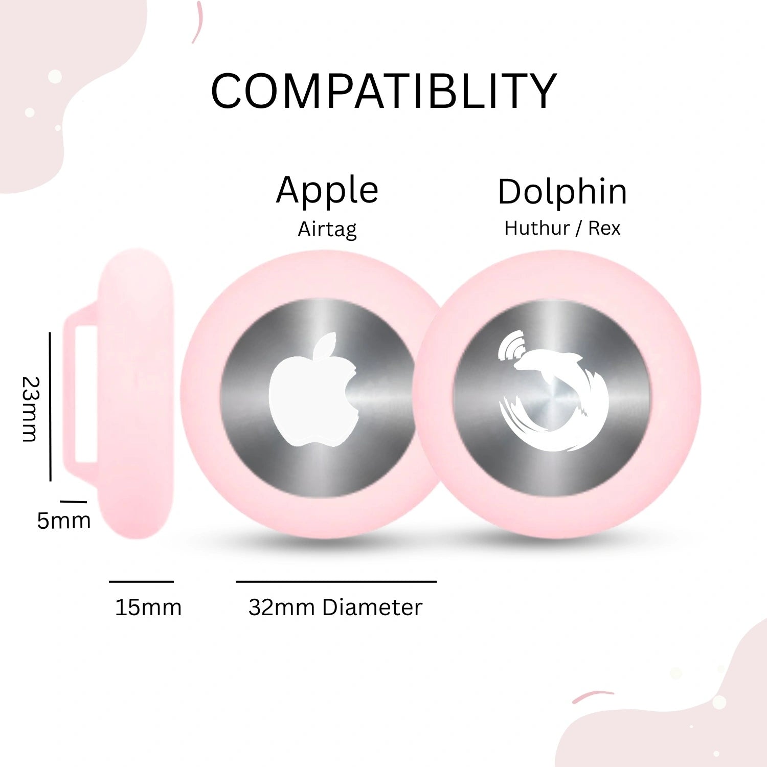 Pink silicone holder for smart trackers by tag8