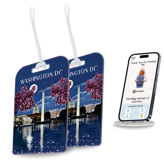 tag8 Washington DC Bag Tag with iconic design and smart QR code for hassle-free identification and lost & found support