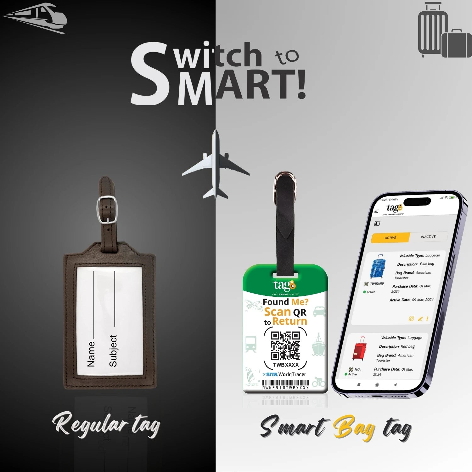 Wales QR Bag Tag by tag8 for travel security