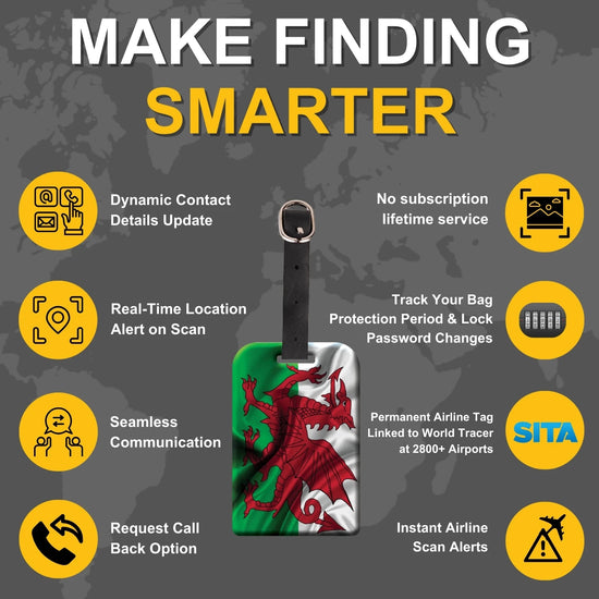 Wales QR Bag Tag by tag8 for travel security