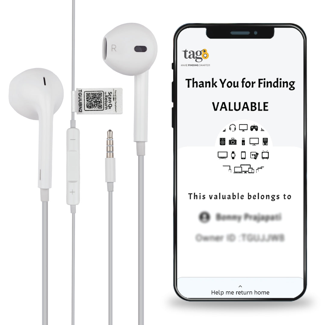 Smart Earphones with QR Code Tracking | tag8
